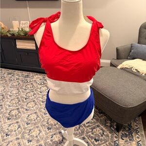 SHEIN Red, White, and Blue Bikini Set